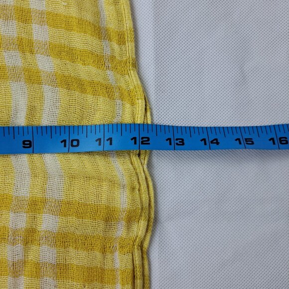 BURBERRY London Classic Nova Check Knit Cashmere Fringe Yellow Rectangle SCARF - Picture 7 of 7